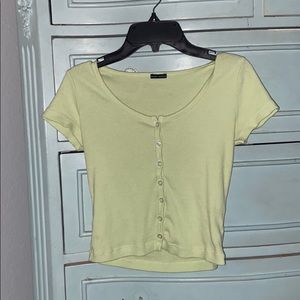 Green button up brandy shirt